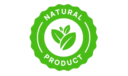 All Natural logo for Flash Burn, emphasizing the use of 100% natural ingredients in the weight loss supplement for a healthier approach.